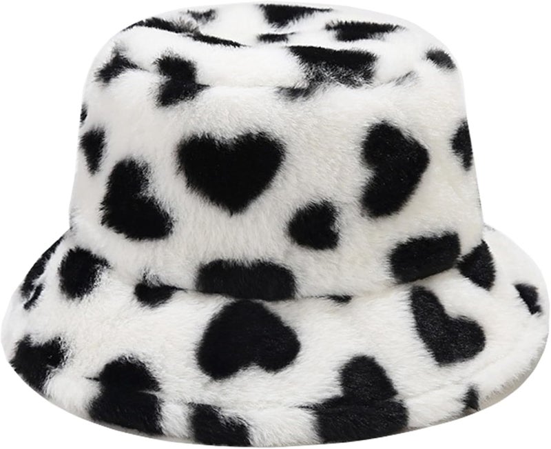 Dirholl Women's Winter Faux Fur Fuzzy Warm Bucket Hat - Image 1